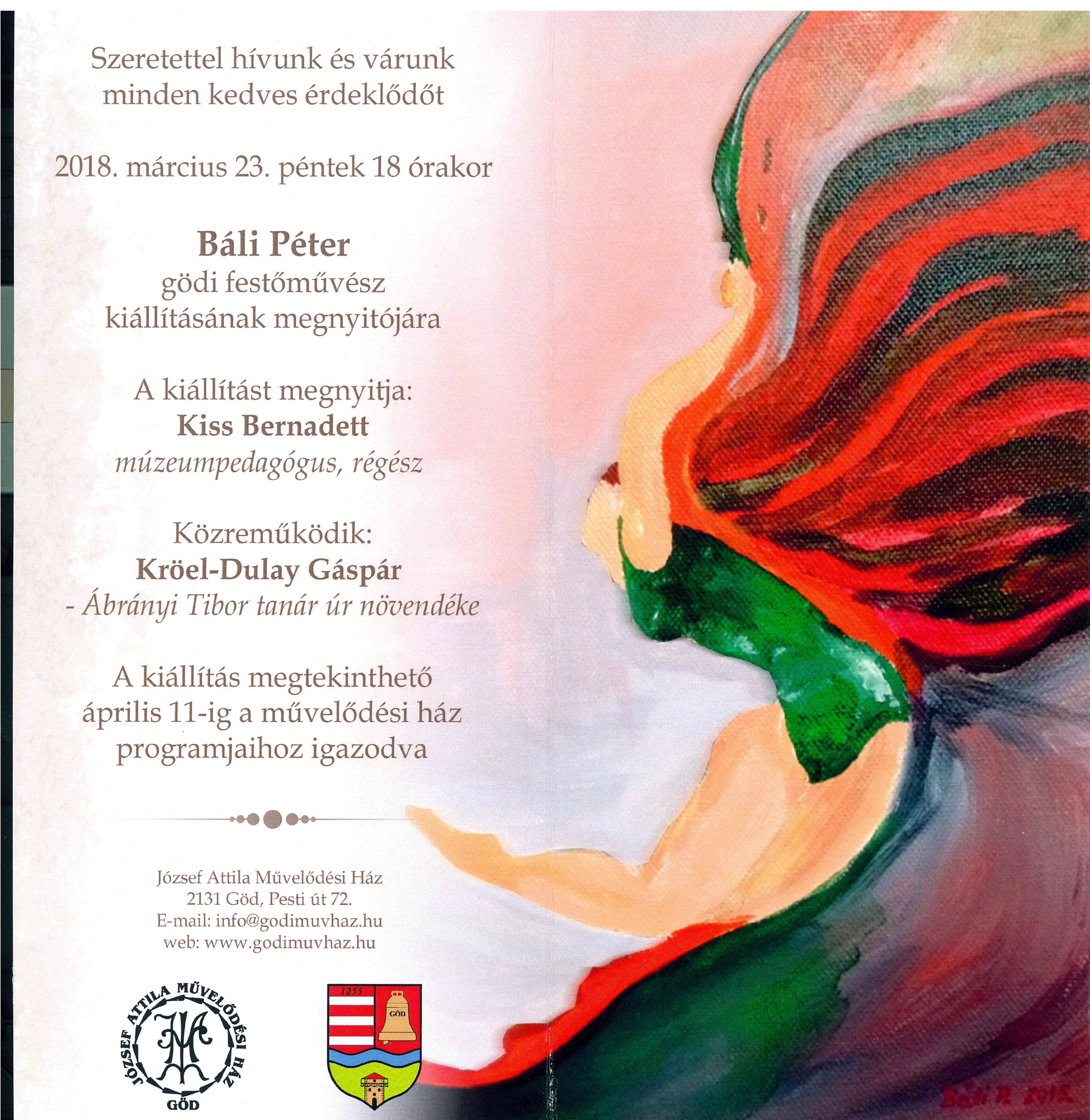 Báli Péter 2018-as kiállításának meghívója, 2.oldal